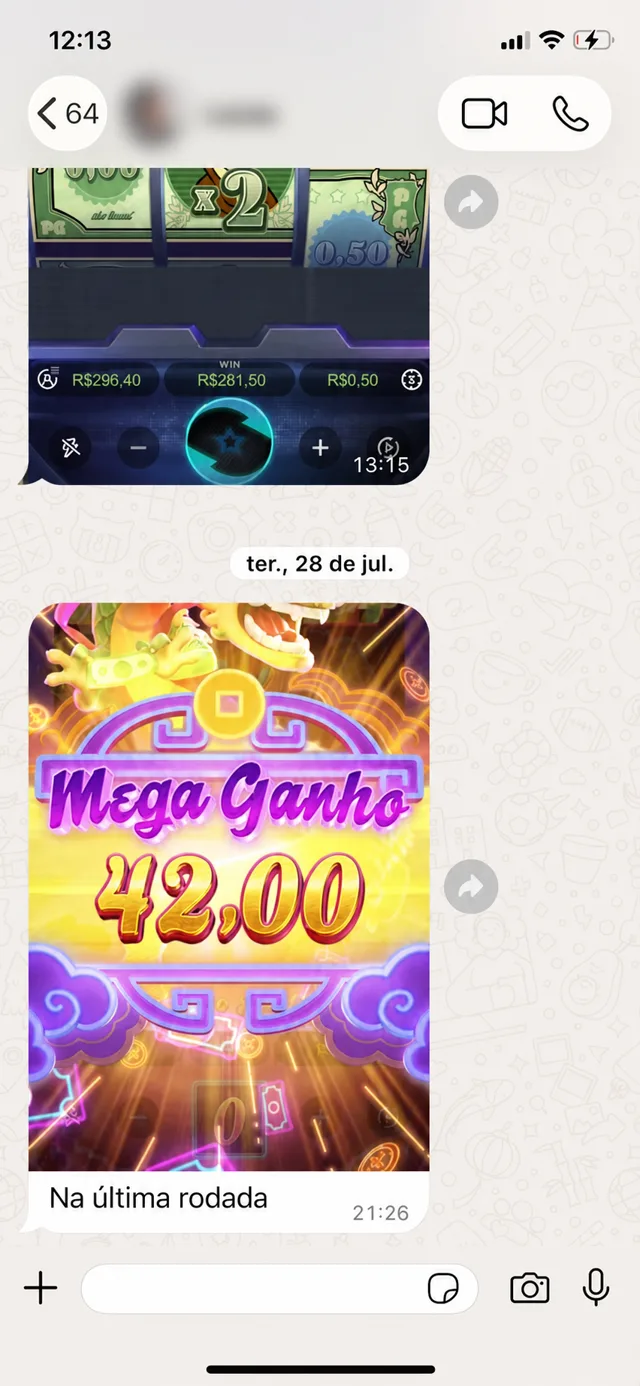 Relato de membro mostrando resultado de 42 reais
